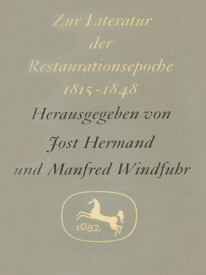 cover image of Zur Literatur der Restaurationsepoche 1815–1848